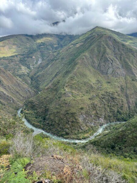 The view in the mountains of Cusco