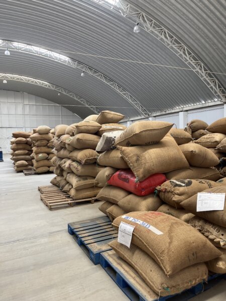 Hand-labeled bags in thr warehouse from Mexico 2025